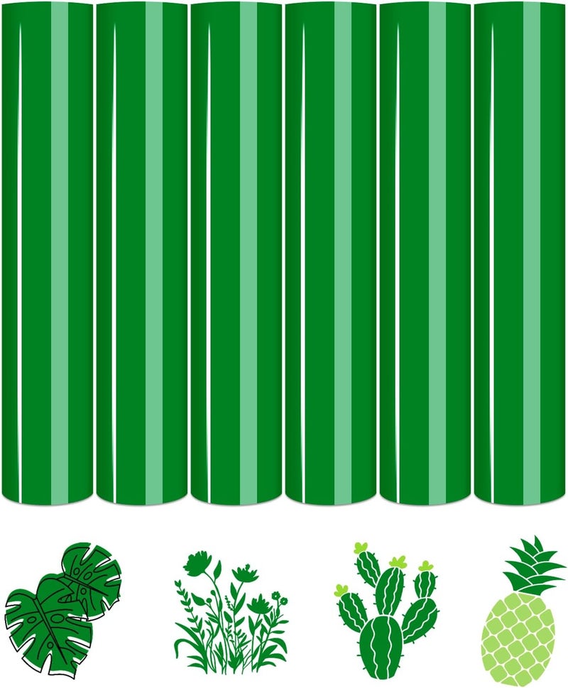 Tintnut Green HTV Heat Transfer Vinyl - 6 Sheets 12" x 10" Spring Green Heat Transfer Vinyl HTV Iron on Vinyl for T-Shirts Compatible with Cricut/Silhouette Cameo - Image 1